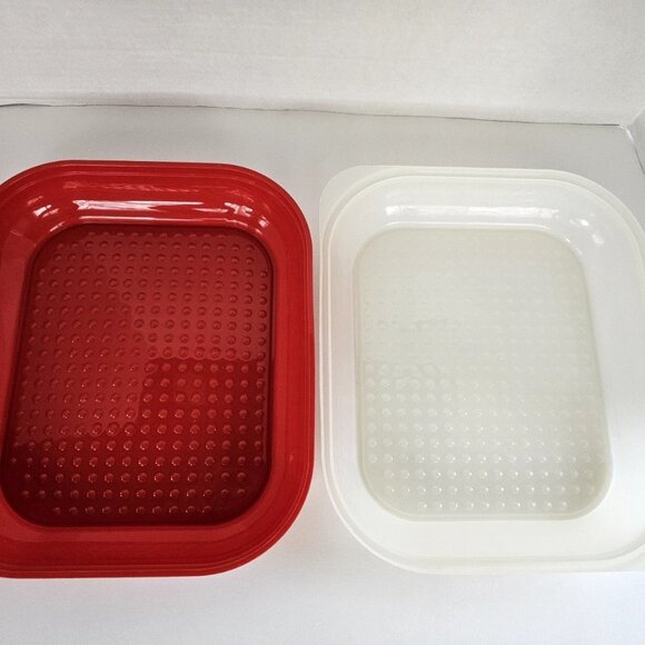 Vintage Season N Serve Large Meat Marinade Tenderizer Container With Lid Red - Picture 2 of 11